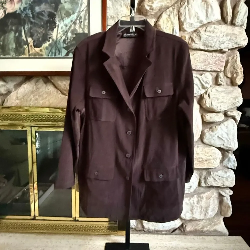 Vintage Donatella Safari Jacket/top size L utility casual button up utilitarian